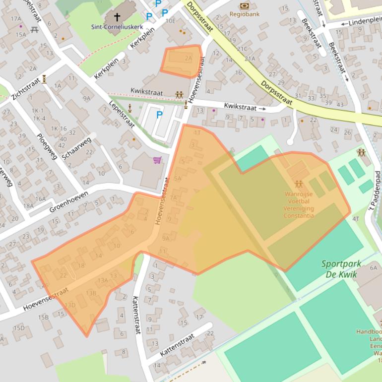 Kaart van postcodegebied 5446AK.