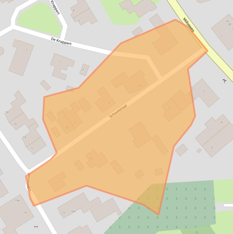 Kaart van postcodegebied 5446AZ.