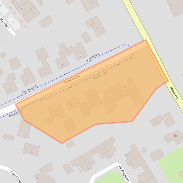 Kaart van postcodegebied 5446BB.