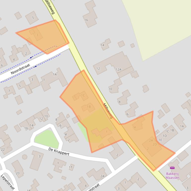 Kaart van postcodegebied 5446BD.