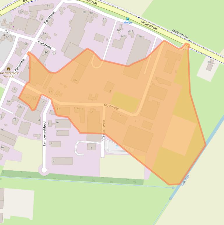 Kaart van postcodegebied 5446BL.