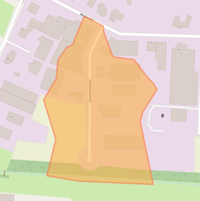 Kaart van postcodegebied 5446BS.