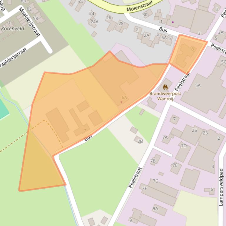 Kaart van postcodegebied 5446PK.