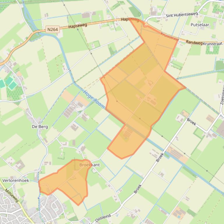 Kaart van postcodegebied 5446PP.