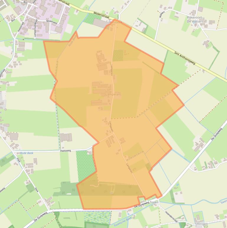 Kaart van postcodegebied 5446PT.
