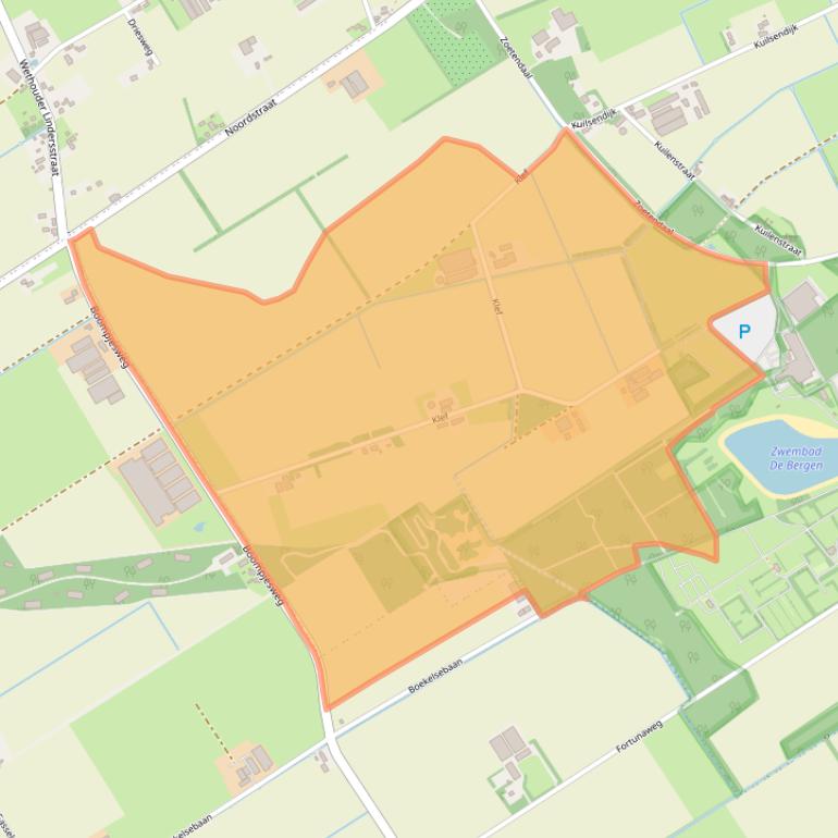 Kaart van postcodegebied 5446PX.