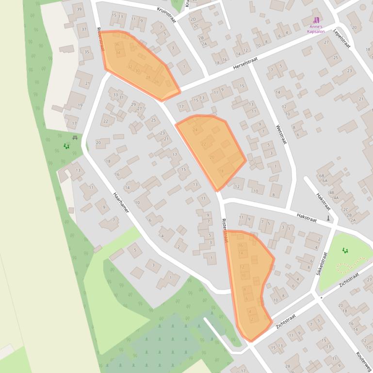 Kaart van postcodegebied 5446VD.