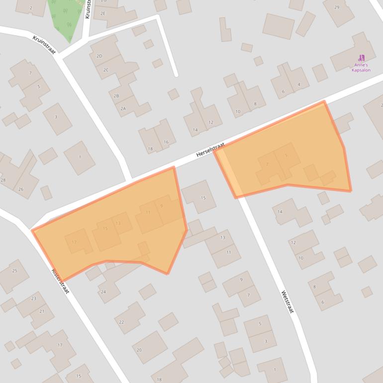 Kaart van postcodegebied 5446VH.