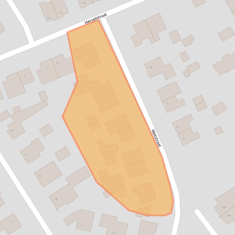 Kaart van postcodegebied 5446VK.