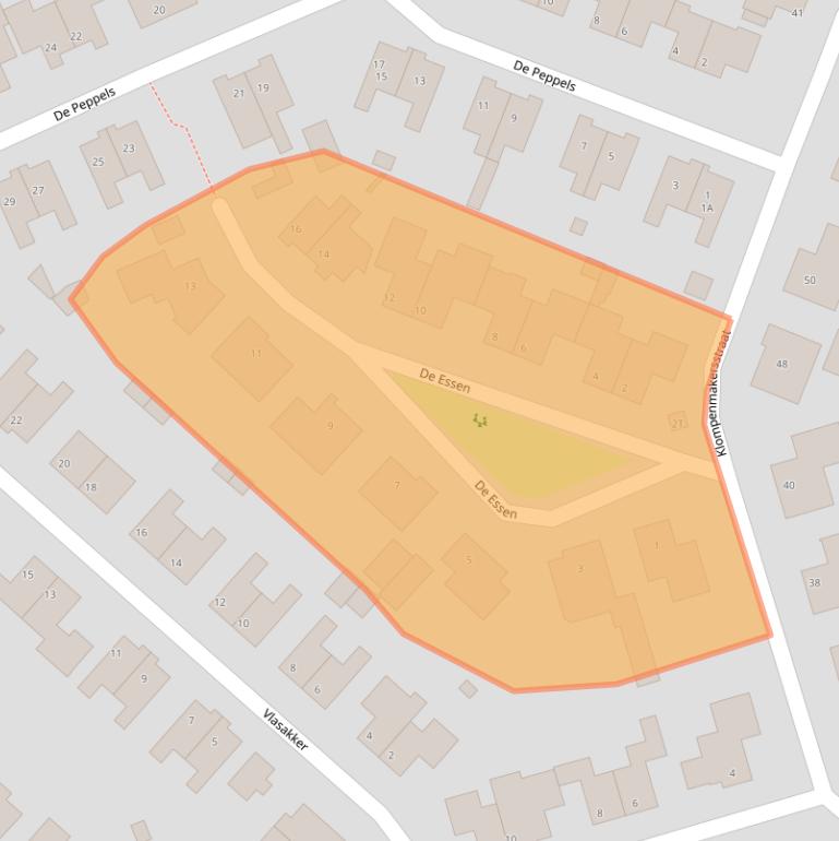 Kaart van postcodegebied 5446WD.