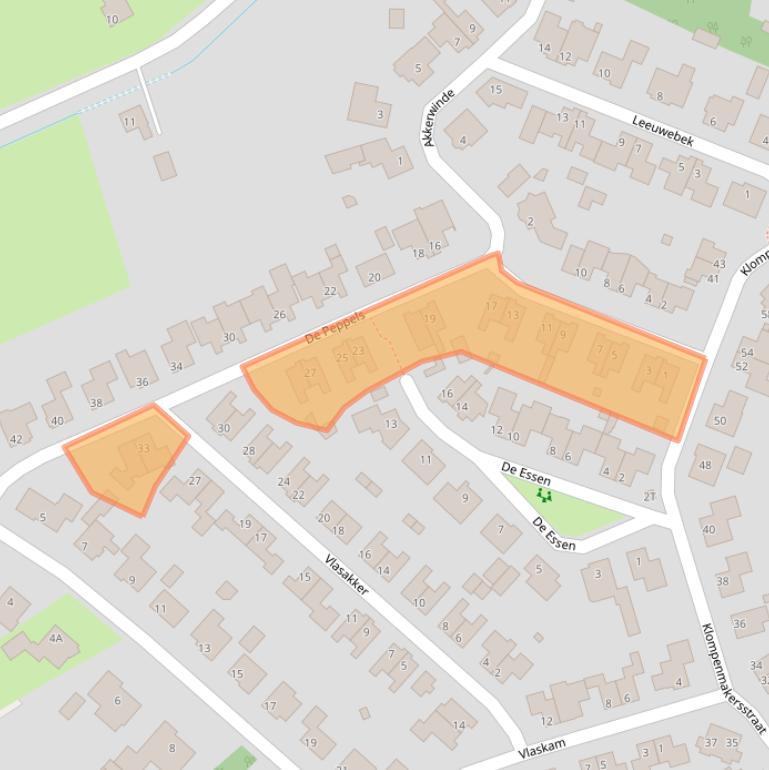 Kaart van postcodegebied 5446WE.