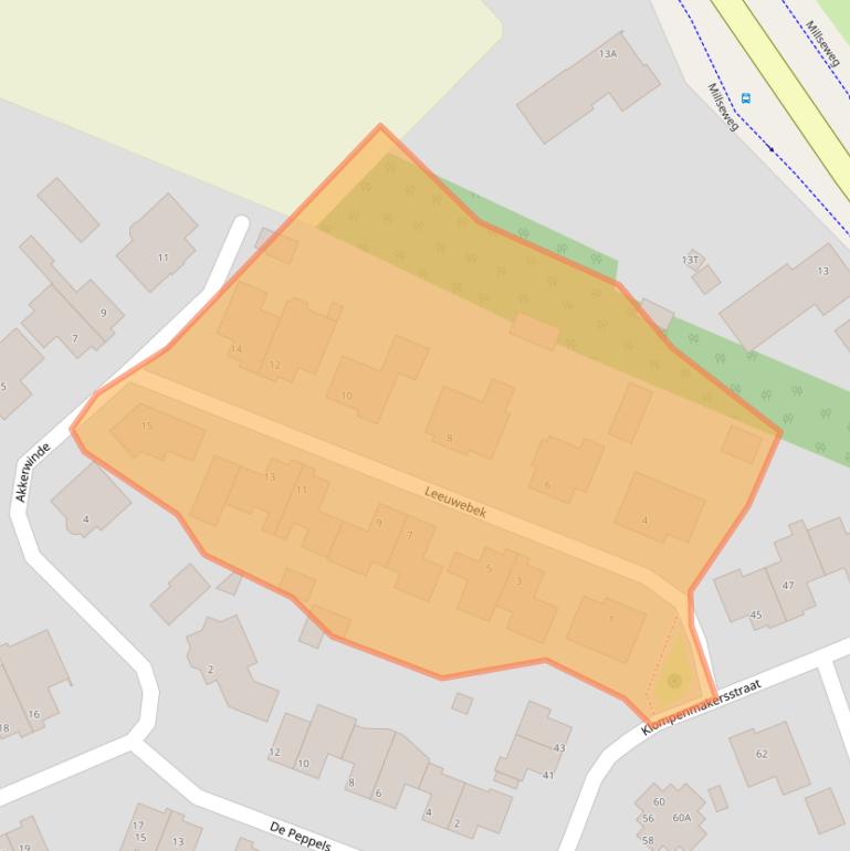 Kaart van postcodegebied 5446WH.