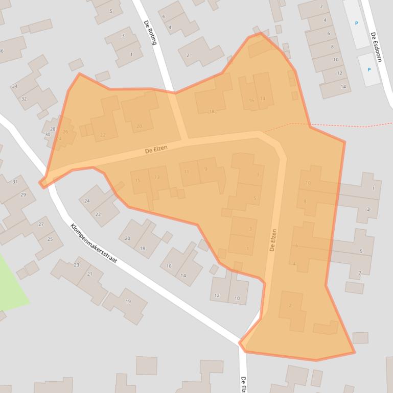 Kaart van postcodegebied 5446WJ.