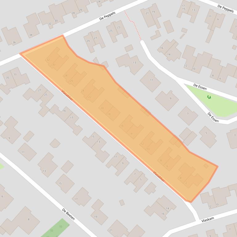 Kaart van postcodegebied 5446WZ.