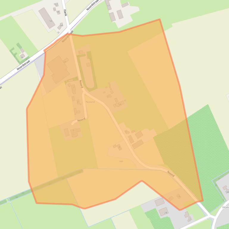 Kaart van postcodegebied 5446XA.