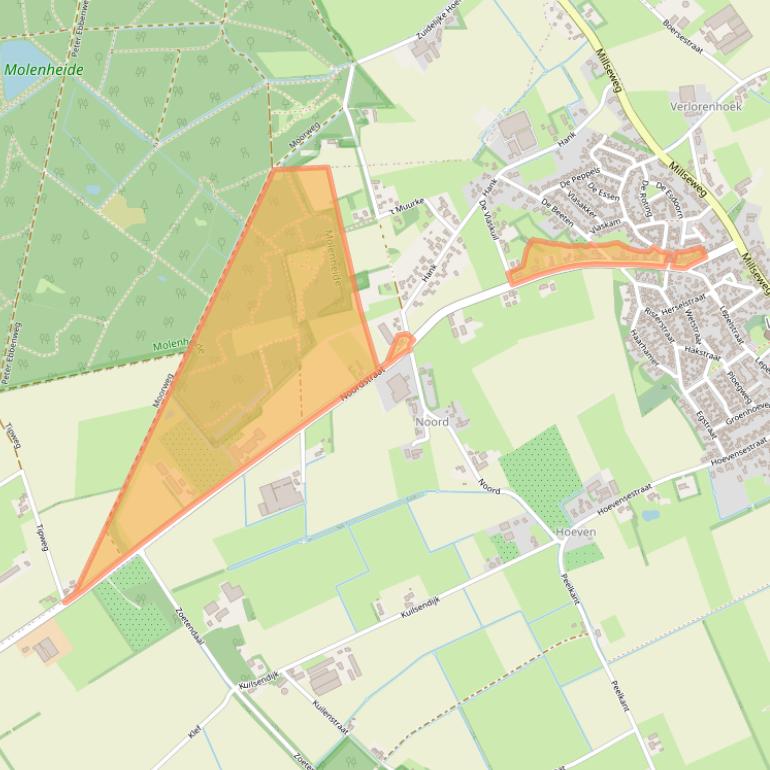 Kaart van postcodegebied 5446XB.