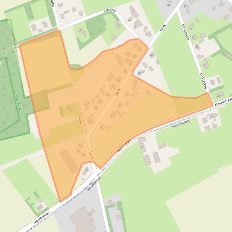 Kaart van postcodegebied 5446XG.