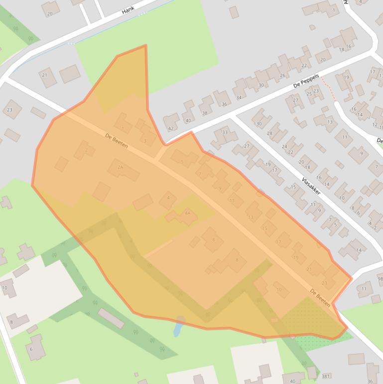 Kaart van postcodegebied 5446XJ.