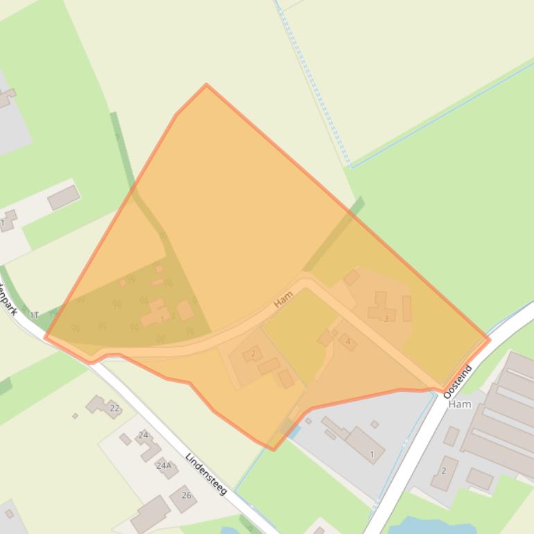 Kaart van postcodegebied 5446XP.