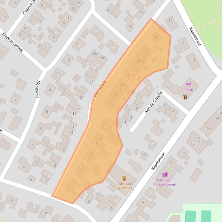 Kaart van postcodegebied 5447AD.