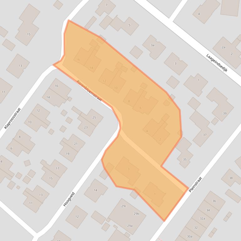 Kaart van postcodegebied 5447AE.