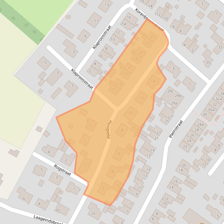 Kaart van postcodegebied 5447AG.