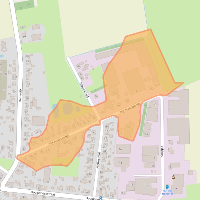 Kaart van postcodegebied 5447BD.