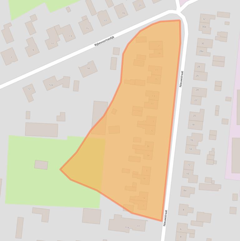 Kaart van postcodegebied 5447BE.