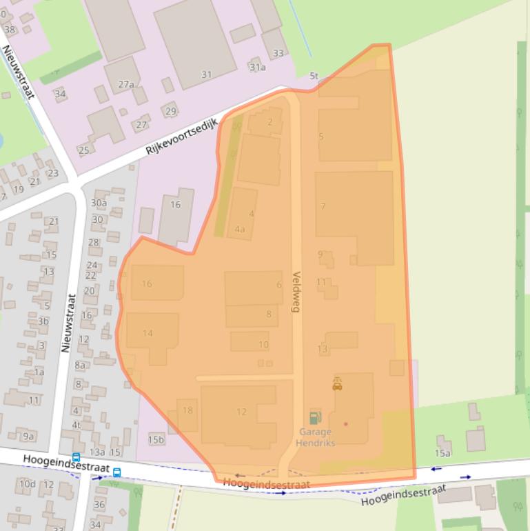 Kaart van postcodegebied 5447BH.