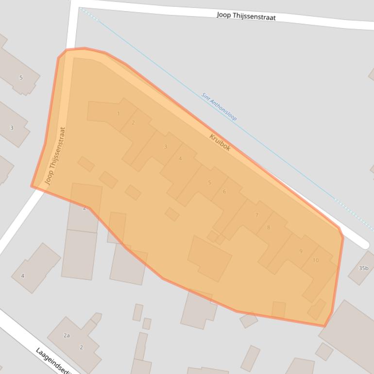 Kaart van postcodegebied 5447BJ.