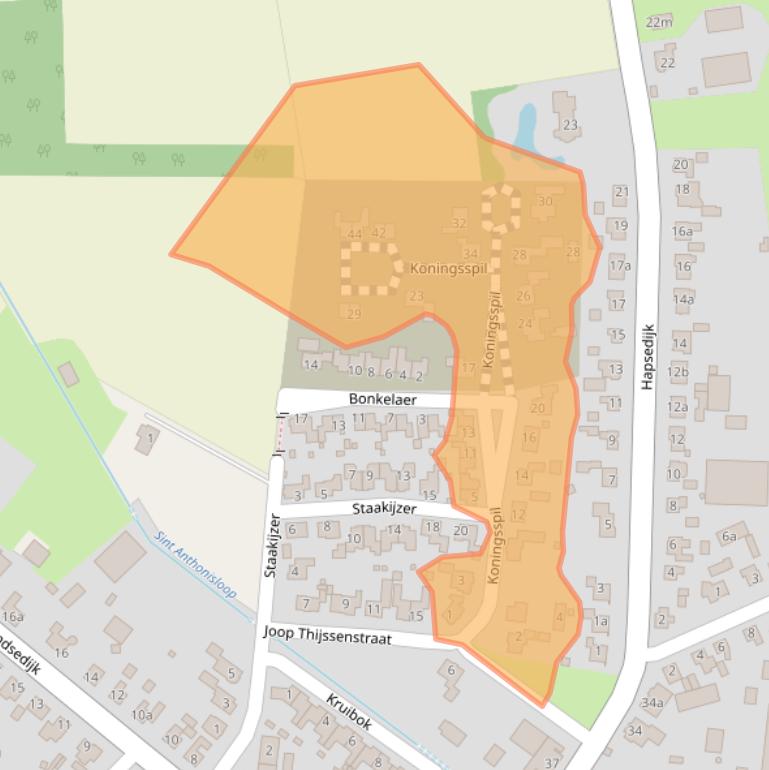 Kaart van postcodegebied 5447BN.