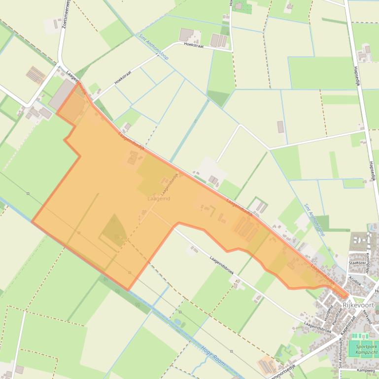 Kaart van postcodegebied 5447PB.