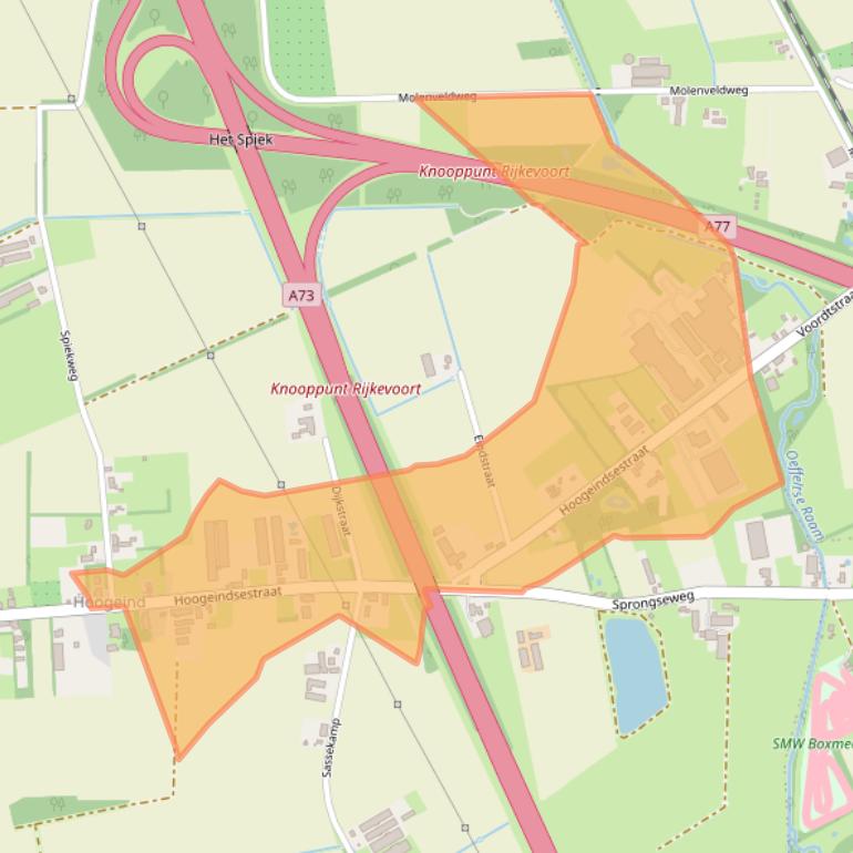 Kaart van postcodegebied 5447PE.