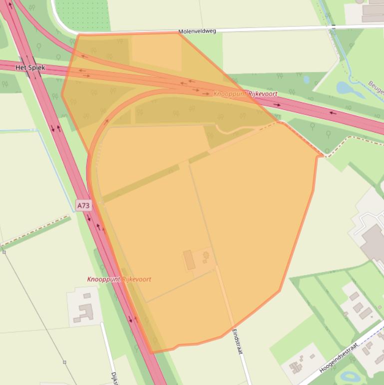 Kaart van postcodegebied 5447PJ.