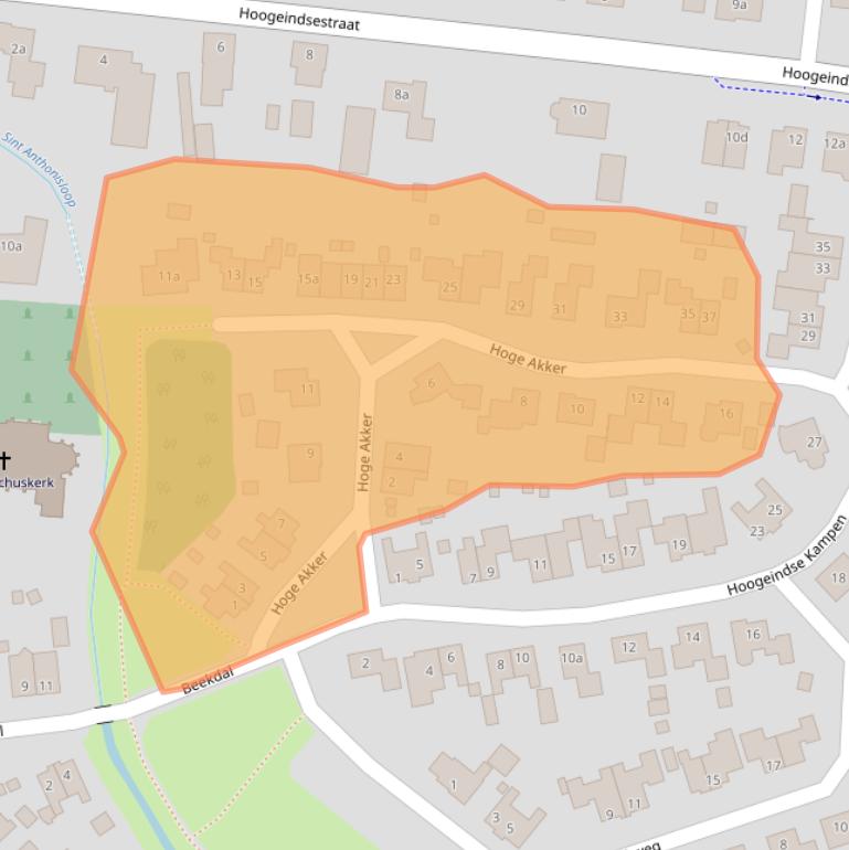 Kaart van postcodegebied 5447PN.