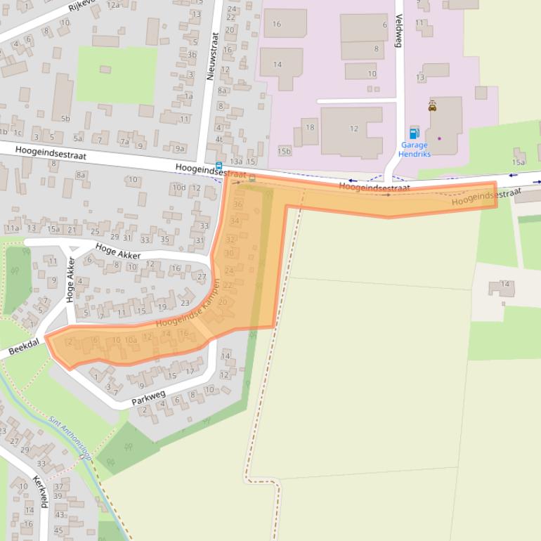 Kaart van postcodegebied 5447PP.