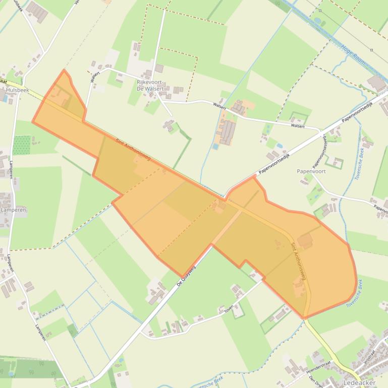 Kaart van postcodegebied 5449AC.