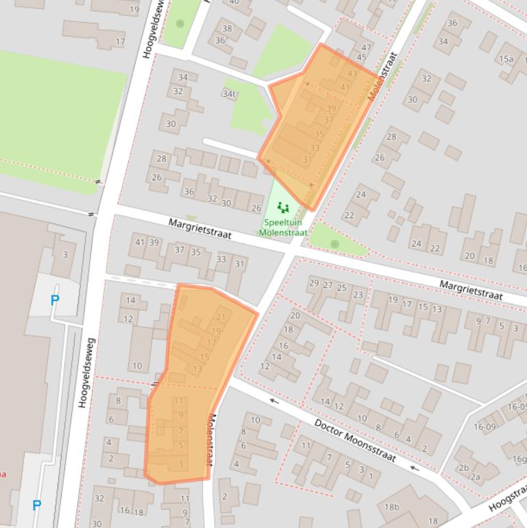 Kaart van postcodegebied 5451BA.