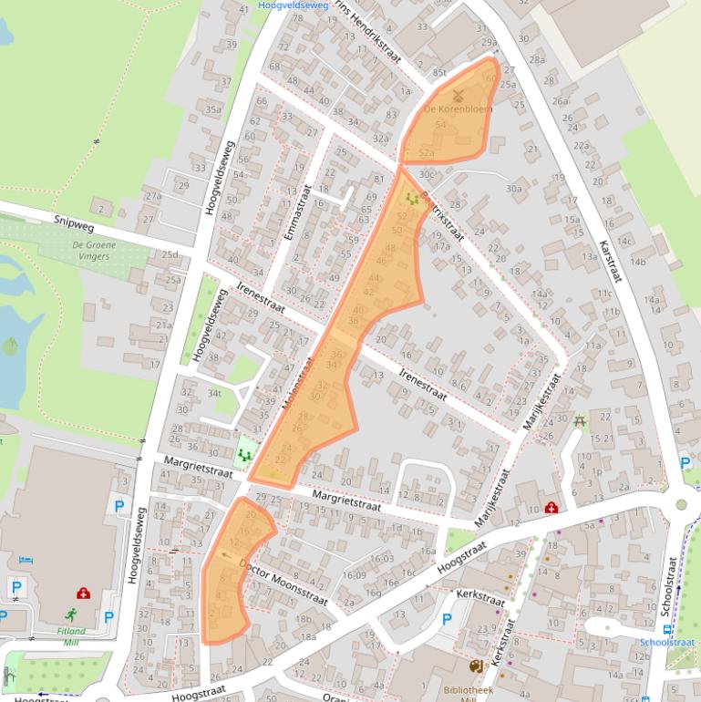 Kaart van postcodegebied 5451BC.
