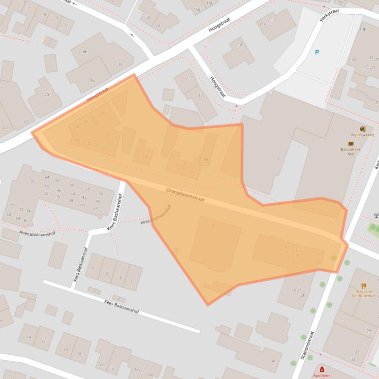 Kaart van postcodegebied 5451BK.