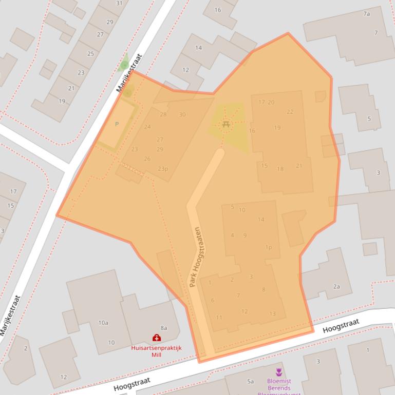 Kaart van postcodegebied 5451BT.