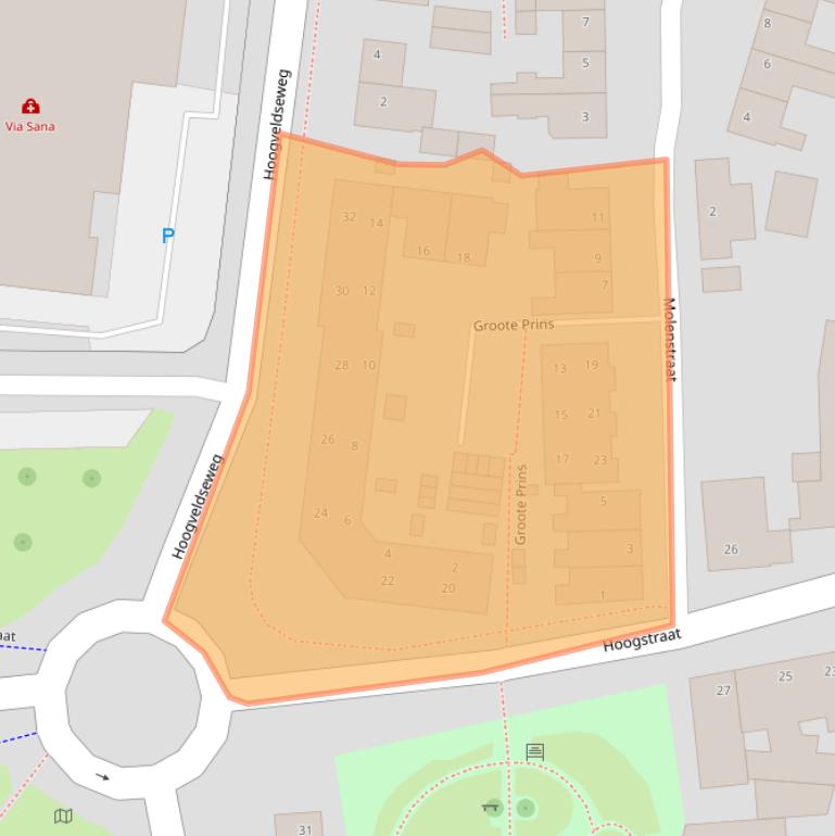 Kaart van postcodegebied 5451BW.