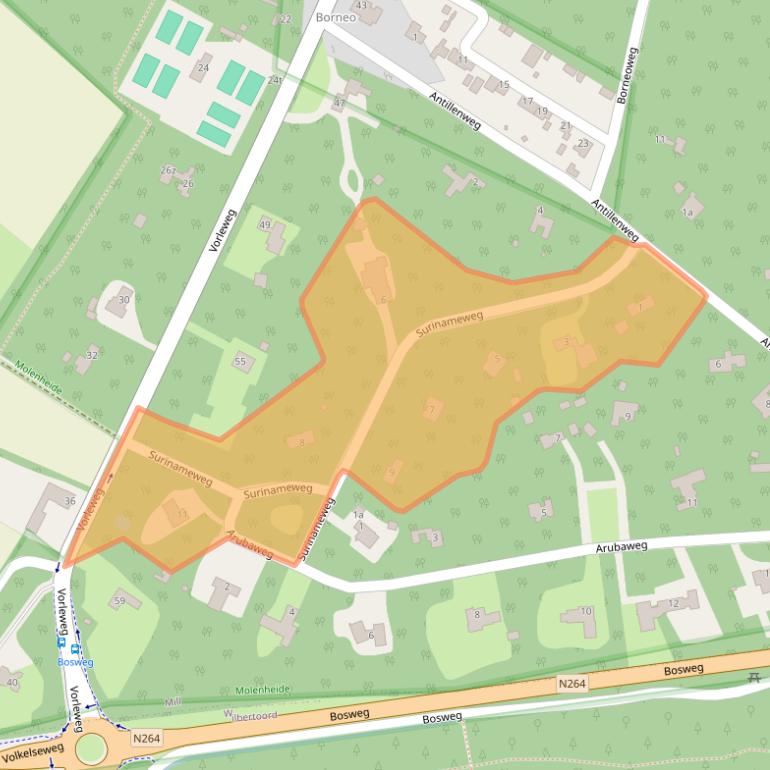 Kaart van postcodegebied 5451GL.