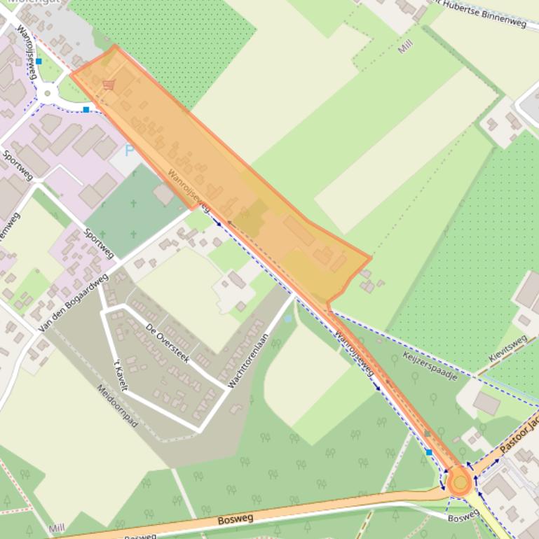 Kaart van postcodegebied 5451GZ.