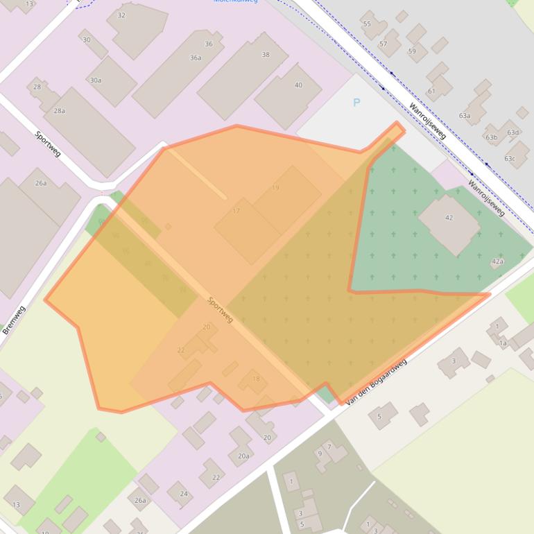 Kaart van postcodegebied 5451HE.