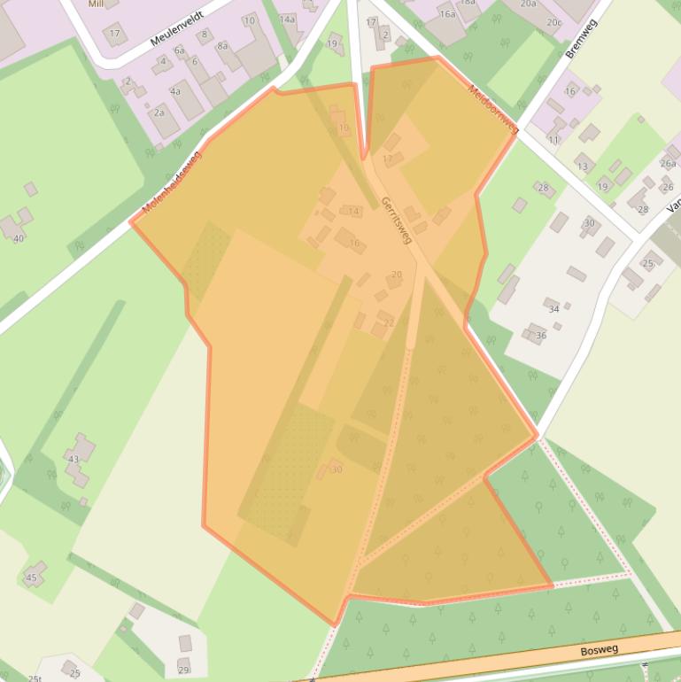 Kaart van postcodegebied 5451HJ.