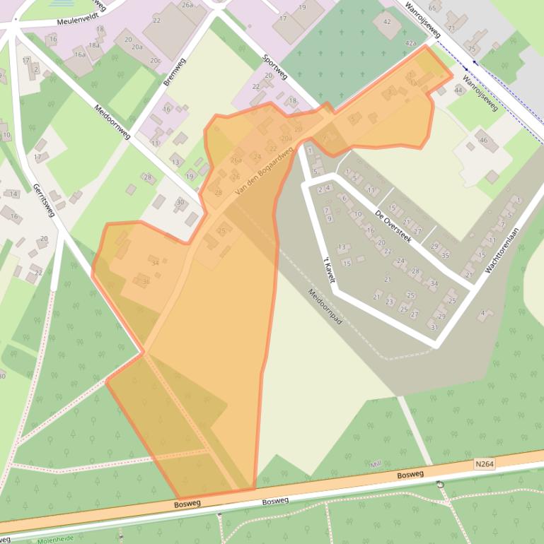 Kaart van postcodegebied 5451HM.