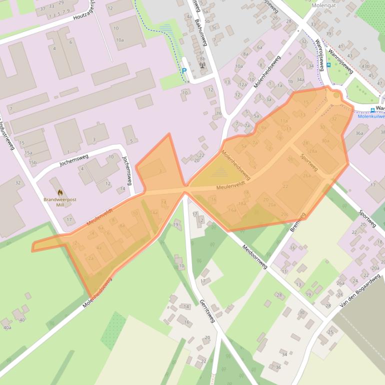 Kaart van postcodegebied 5451HV.