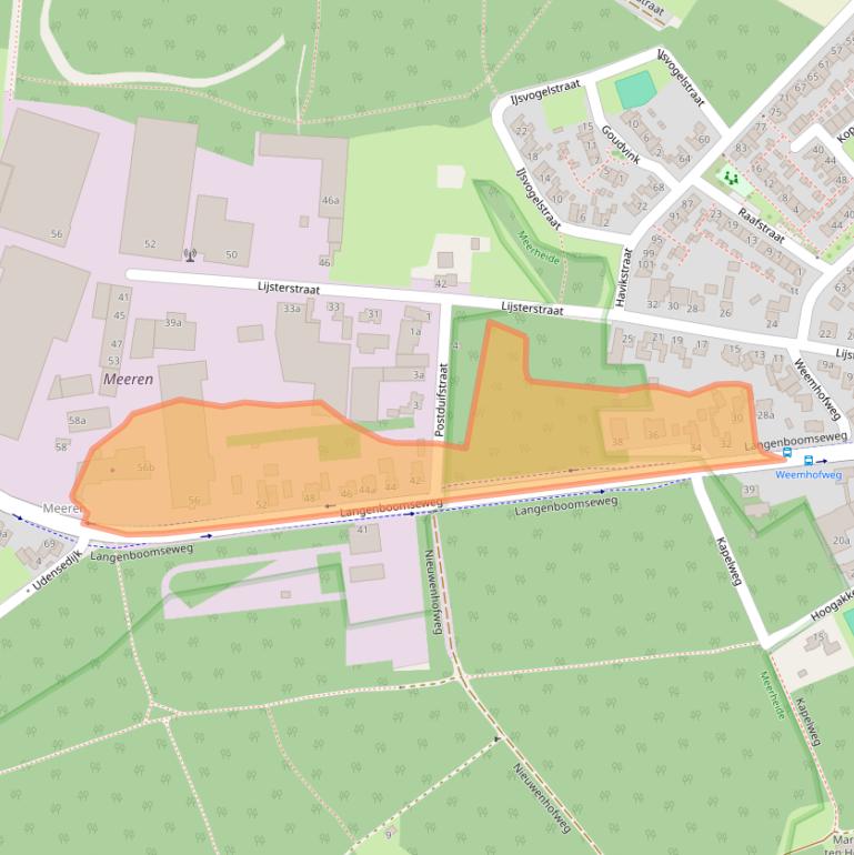 Kaart van postcodegebied 5451JL.