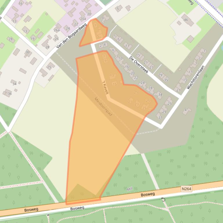 Kaart van postcodegebied 5451KA.